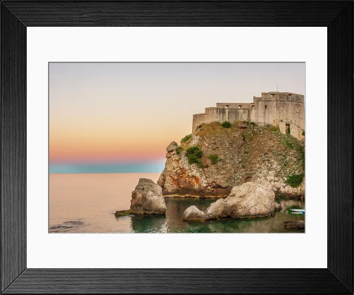 Framed Print : Dubrovnik, Croatia. Fortress Lovrijenac on the Adriatic Sea. Date: 06-07-2007
