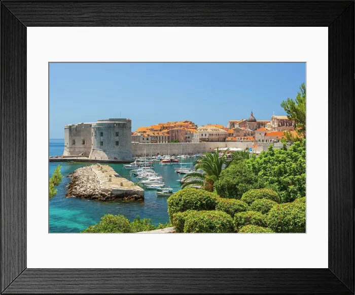 Framed Print : View of boats in Old Port, Dubrovnik, Dalmatian Coast, Adriatic Sea, Croatia, Eastern Europe. Date: 07-07-2007 Framed Print : View of boats in Old Port, Dubrovnik, Dalmatian Coast, Adriatic Sea, Croatia, Eastern Europe. Date: 07-07-2007