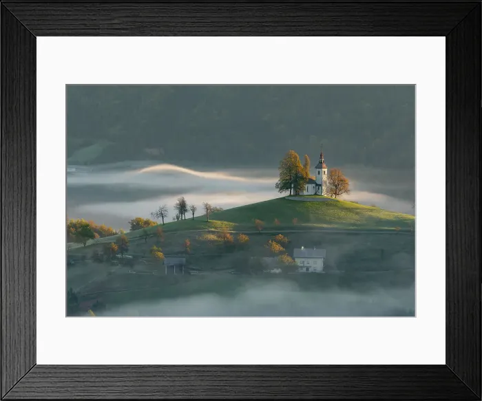 Framed Print : Slovenia, Skofja Loka, Church of St. Thomas. Date: 14-10-2021