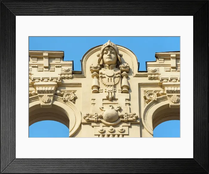 Framed Print : Art Nouveau building on Alberta Street in central Riga, Latvia Date: 29-07-2019