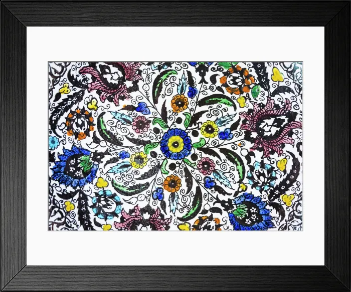 Framed Print : Hand-painted tile art Date: 15-07-2020