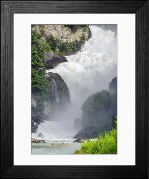 Framed Print : Chile, Aysen, Cochrane. Waterfall on Rio Salto. Date: 05-01-2012 Framed Print : Chile, Aysen, Cochrane. Waterfall on Rio Salto. Date: 05-01-2012