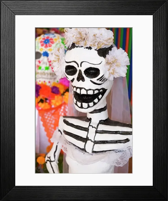Framed Print : Cabo San Lucas, Mexico. Dia de los Muertos skeletons. Date: 29-10-2020