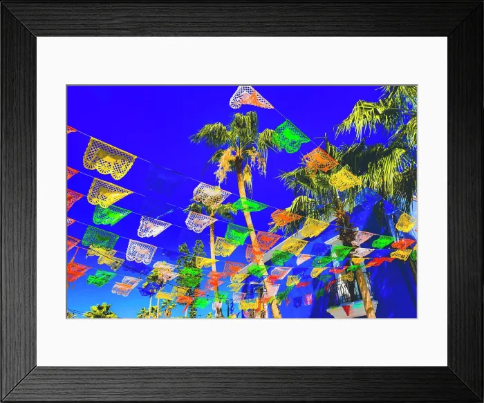 Framed Print : Colorful Mexican Christmas paper decorations. San Jose del Cabo, Mexico Date: 29-12-2020