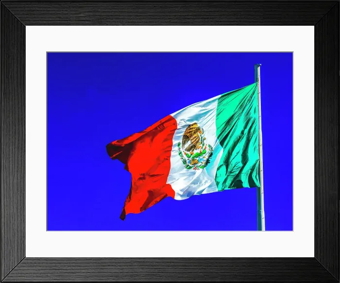 Framed Print : Colorful Mexican flag, San Jose del Cabo, Mexico Date: 29-12-2020 Framed Print : Colorful Mexican flag, San Jose del Cabo, Mexico Date: 29-12-2020