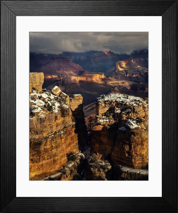 Framed Print : USA, Arizona, Grand Canyon. Winter sunset on canyon landscape. Date: 16-01-2017 Framed Print : USA, Arizona, Grand Canyon. Winter sunset on canyon landscape. Date: 16-01-2017