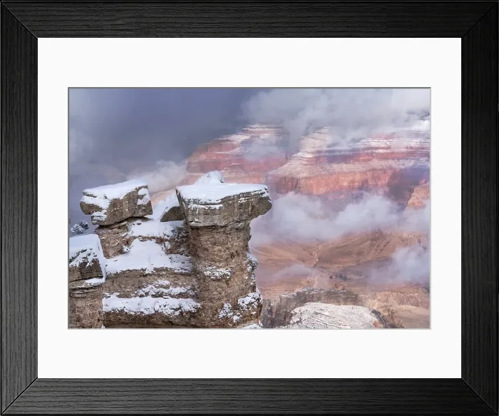 Framed Print : USA, Arizona, Grand Canyon National Park. Winter snowstorm over canyon. Date: 26-01-2021 Framed Print : USA, Arizona, Grand Canyon National Park. Winter snowstorm over canyon. Date: 26-01-2021