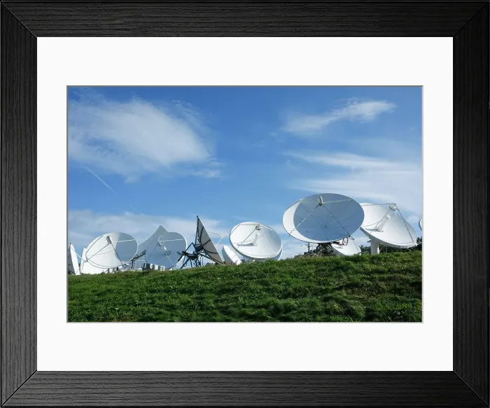 Framed Print : Bristol, Connecticut, USA Satellite dishes. Date: 10-10-2018 Framed Print : Bristol, Connecticut, USA Satellite dishes. Date: 10-10-2018