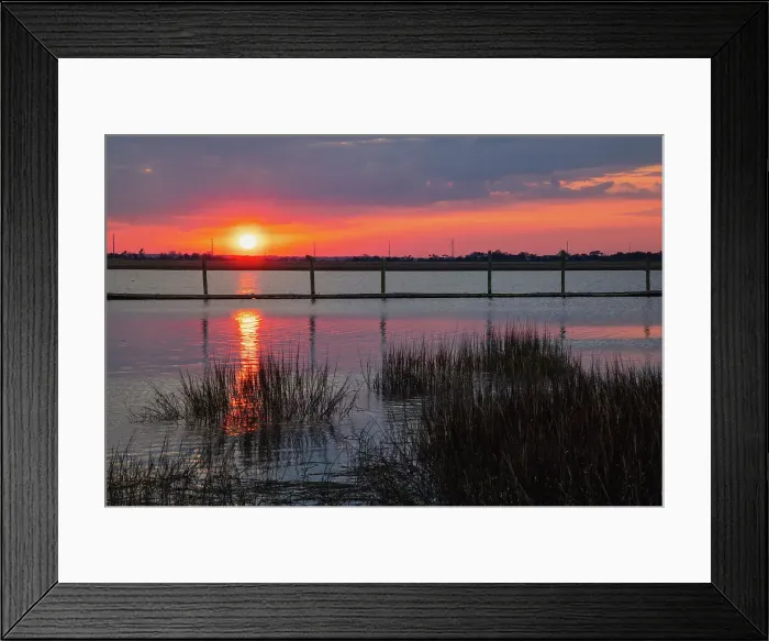 Framed Print : USA, Georgia, Jekyll Island, Sunset on Jekyll Island Date: 26-02-2021
