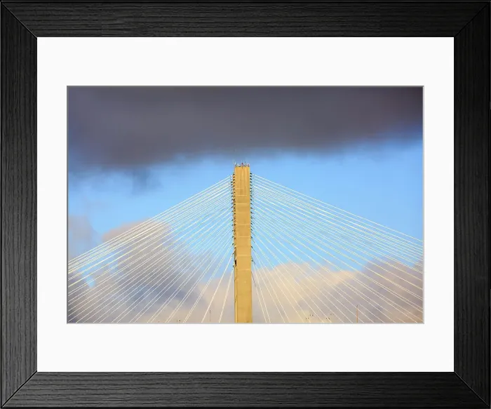 Framed Print : USA, Georgia, Savannah. Talmadge Memorial Bridge in the clouds. Date: 02-01-2021 Framed Print : USA, Georgia, Savannah. Talmadge Memorial Bridge in the clouds. Date: 02-01-2021