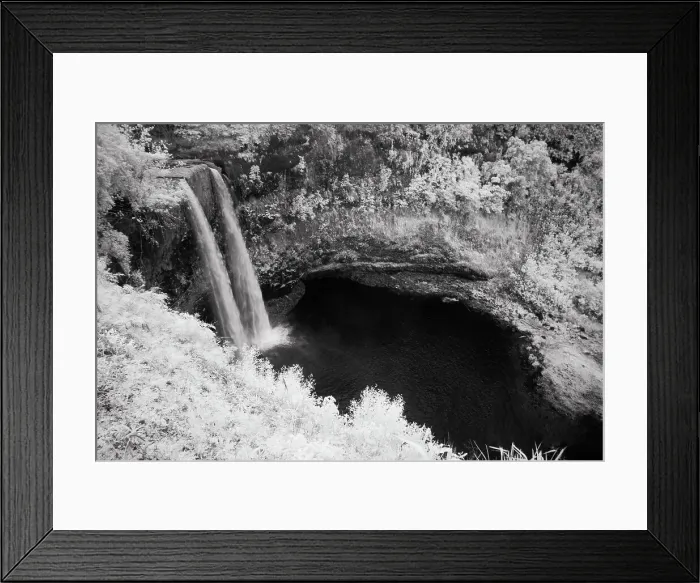 Framed Print : USA, Hawaii, Kauai, Infrared Island of Wailua Falls Kauai, HI, Date: 05-02-2011 Framed Print : USA, Hawaii, Kauai, Infrared Island of Wailua Falls Kauai, HI, Date: 05-02-2011