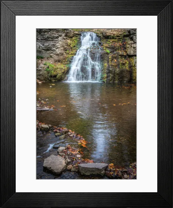 Framed Print : Waterfall, France Park, Indiana, USA. Date: 22-09-2018