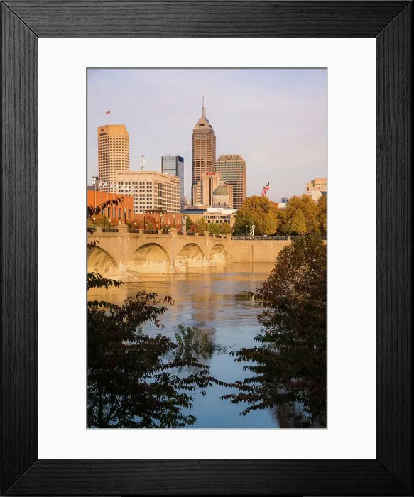 Framed Print : View of downtown from the west bank of White River, White River State Park, Indianapolis, Indiana, USA. Date: 03-11-2018 Framed Print : View of downtown from the west bank of White River, White River State Park, Indianapolis, Indiana, USA. Date: 03-11-2018