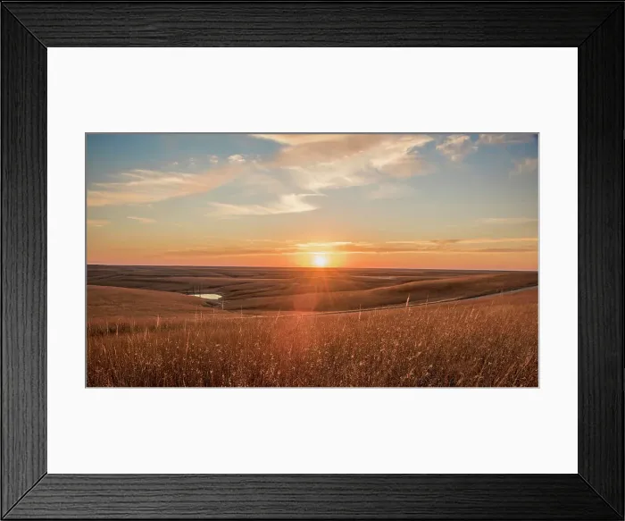 Framed Print : Sunrise in the Kansas Flint Hills Date: 14-11-2016