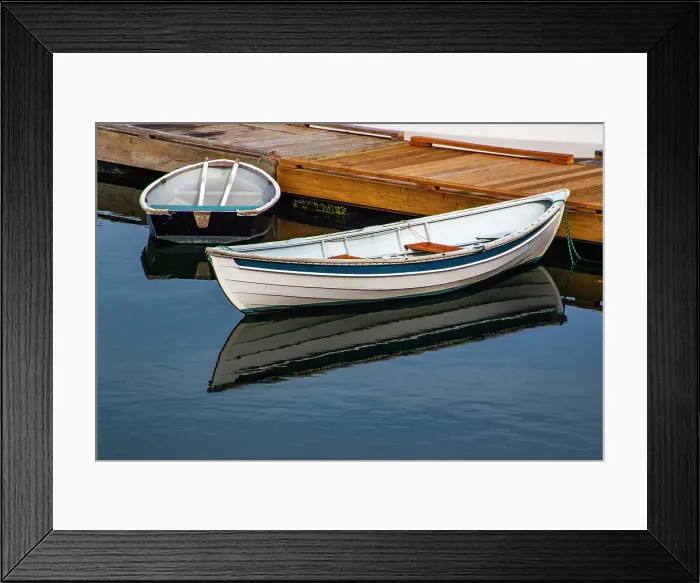 Framed Print : USA, New England, Maine, Mt. Desert, Southwest Harbor with wooden boats Date: 10-10-2013
