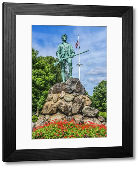 Framed Print : Lexington Minute Man Patriot Statue, Lexington Battle Green, Massachusetts. Site of April 19, 1775 first battle of American Revolution, statue of John Parker Leader of American Patriots, created 1900 by Henry Kitson Framed Print : Lexington Minute Man Patriot Statue, Lexington Battle Green, Massachusetts. Site of April 19, 1775 first battle of American Revolution, statue of John Parker Leader of American Patriots, created 1900 by Henry Kitson