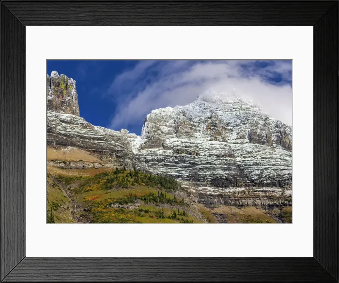 Framed Print : The Garden Wall with seasons first snow in Glacier National Park, Montana, USA Date: 21-09-2021 Framed Print : The Garden Wall with seasons first snow in Glacier National Park, Montana, USA Date: 21-09-2021