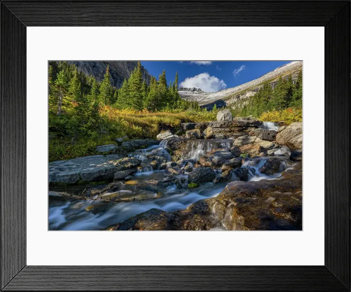 Framed Print : Lunch Creek with Pollock Mountain in Glacier National Park, Montana, USA Date: 21-09-2021 Framed Print : Lunch Creek with Pollock Mountain in Glacier National Park, Montana, USA Date: 21-09-2021