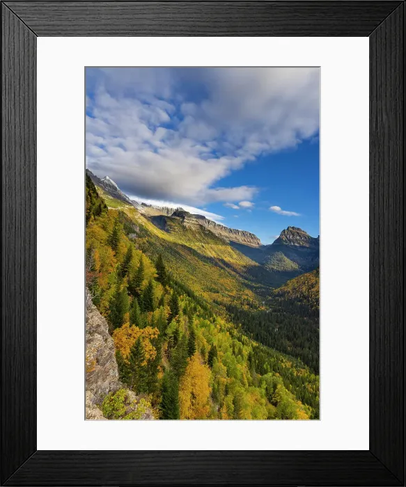 Framed Print : Looking down the McDonald Valley in autumn, Glacier National Park, Montana, USA Date: 30-09-2021 Framed Print : Looking down the McDonald Valley in autumn, Glacier National Park, Montana, USA Date: 30-09-2021