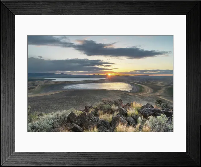 Framed Print : Sunset over Warner Lakes Wetlands, seen from Hart Mountain National Antelope Refuge, , Oregon Date: 08-05-2021 Framed Print : Sunset over Warner Lakes Wetlands, seen from Hart Mountain National Antelope Refuge, , Oregon Date: 08-05-2021