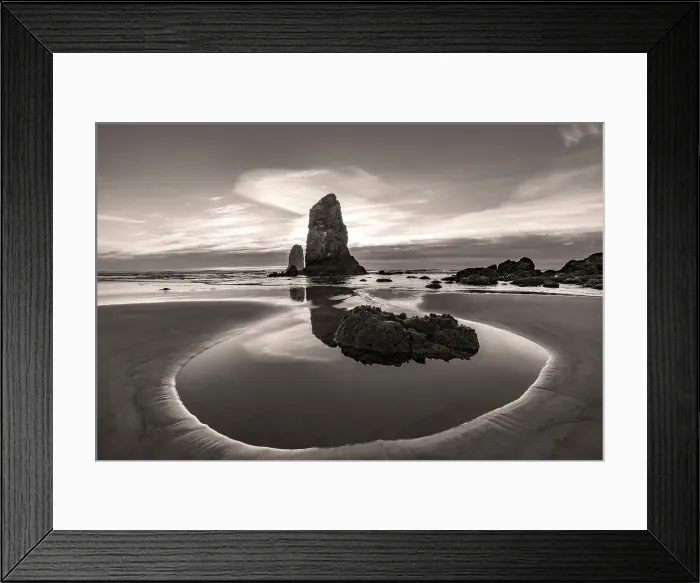Framed Print : Haystack Rock Pinnacles at low tide in Cannon Beach, Oregon, USA Date: 07-10-2021 Framed Print : Haystack Rock Pinnacles at low tide in Cannon Beach, Oregon, USA Date: 07-10-2021