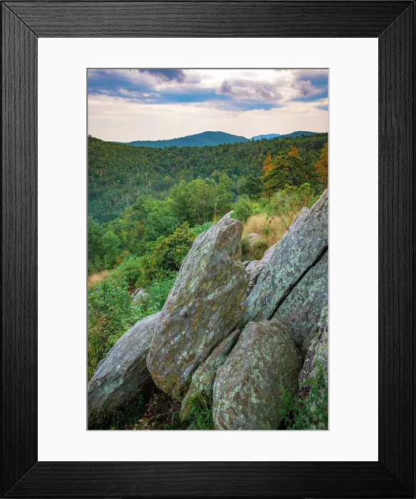 Framed Print : Vista with boulders, Shenandoah, Blue Ridge Parkway, Smoky Mountains, USA. Date: 02-10-2018 Framed Print : Vista with boulders, Shenandoah, Blue Ridge Parkway, Smoky Mountains, USA. Date: 02-10-2018