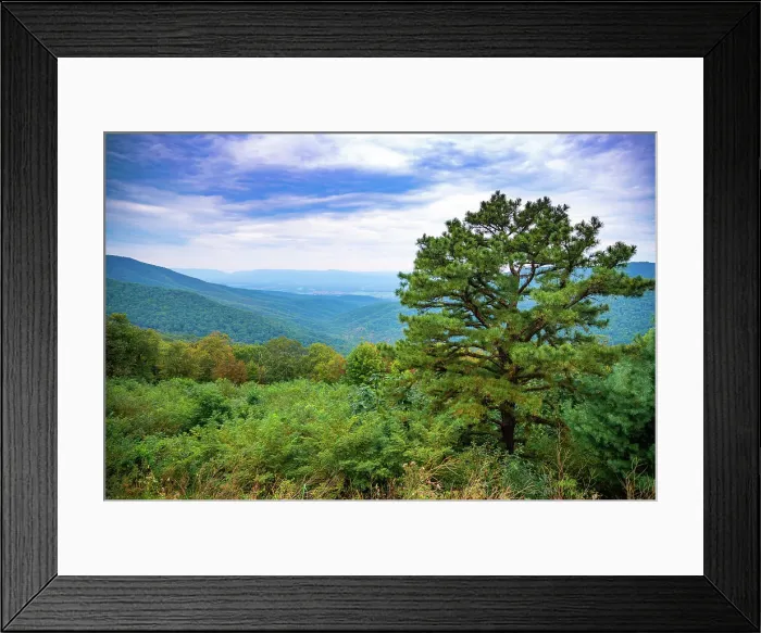 Framed Print : Vista, Shenandoah, Blue Ridge Parkway, Smoky Mountains, USA. Date: 02-10-2018