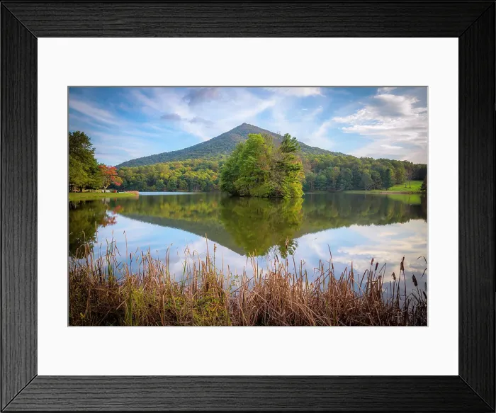 Framed Print : Lake reflections, Peaks Of Otter, Blue Ridge Parkway, Smoky Mountains, USA. Date: 04-10-2018 Framed Print : Lake reflections, Peaks Of Otter, Blue Ridge Parkway, Smoky Mountains, USA. Date: 04-10-2018