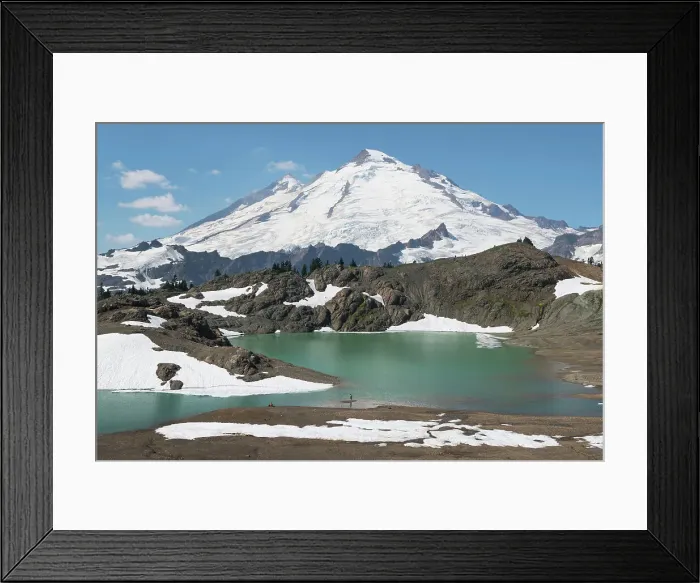 Framed Print : Hikers relaxing at Goat Lake on Ptarmigan Ridge. Mount Baker Wilderness North Cascades, Washington State Date: 24-08-2021 Framed Print : Hikers relaxing at Goat Lake on Ptarmigan Ridge. Mount Baker Wilderness North Cascades, Washington State Date: 24-08-2021