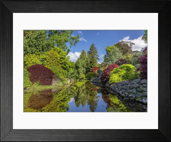 Framed Print : USA, Washington State, Brinnon. Whitney Garden and Nursery landscape reflects in pond. Date: 20-05-2021 Framed Print : USA, Washington State, Brinnon. Whitney Garden and Nursery landscape reflects in pond. Date: 20-05-2021