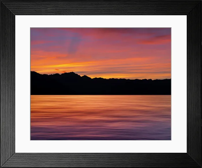 Framed Print : USA, Washington State, Seabeck. Composite panoramic sunset over Hood Canal. Date: 10-08-2021 Framed Print : USA, Washington State, Seabeck. Composite panoramic sunset over Hood Canal. Date: 10-08-2021