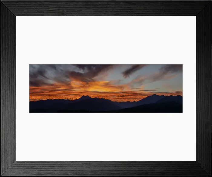 Framed Print : USA, Washington State, Seabeck. Panoramic sunset over Olympic Mountains. Date: 24-09-2021 Framed Print : USA, Washington State, Seabeck. Panoramic sunset over Olympic Mountains. Date: 24-09-2021