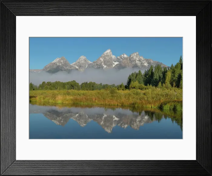 Framed Print : Teton Range reflected in still waters of the Snake River at Schwabacher Landing, Grand Teton National Park, Wyoming. Date: 13-09-2019 Framed Print : Teton Range reflected in still waters of the Snake River at Schwabacher Landing, Grand Teton National Park, Wyoming. Date: 13-09-2019