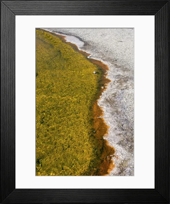 Framed Print : USA, Wyoming, Yellowstone National Park, Biscuit Basin, Sapphire Pool, colorful thermophile river and bacteria mat. Date: 08-10-2020 Framed Print : USA, Wyoming, Yellowstone National Park, Biscuit Basin, Sapphire Pool, colorful thermophile river and bacteria mat. Date: 08-10-2020