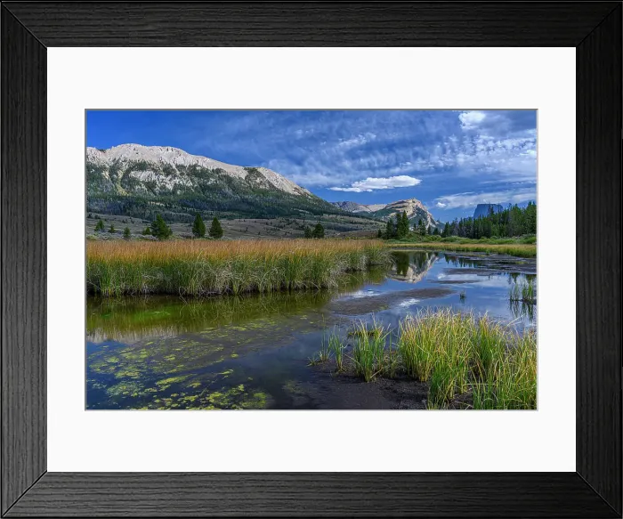 Framed Print : USA, Wyoming. White Rock Mountain and Squaretop Peak above Green River wetland Date: 02-09-2019 Framed Print : USA, Wyoming. White Rock Mountain and Squaretop Peak above Green River wetland Date: 02-09-2019