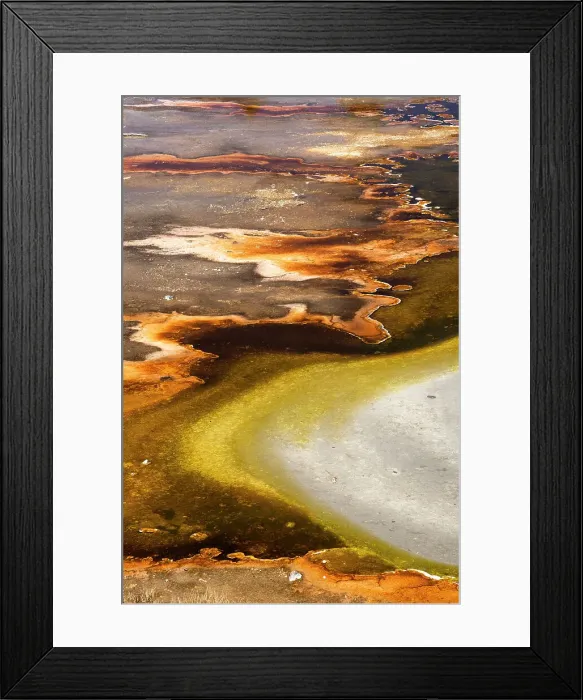Framed Print : USA, Wyoming. Colorful abstract designs of hydrothermal pools near Great Fountain Geyser, Yellowstone National Park. Date: 29-09-2020 Framed Print : USA, Wyoming. Colorful abstract designs of hydrothermal pools near Great Fountain Geyser, Yellowstone National Park. Date: 29-09-2020
