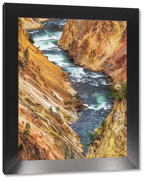 The Yellowstone River in the Grand Canyon of the Yellowstone, Yellowstone National Park, Wyoming, USA. Date: 25-05-2021