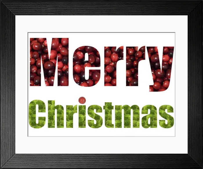 Framed Print : Brussel Sprouts & Cranberries spelling Merry Christmas Framed Print : Brussel Sprouts & Cranberries spelling Merry Christmas