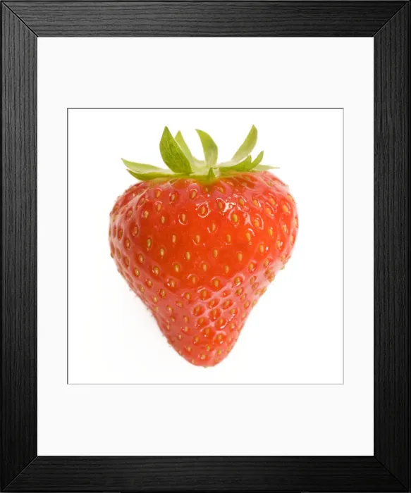 Framed Print : Strawberries - single in studio Framed Print : Strawberries - single in studio
