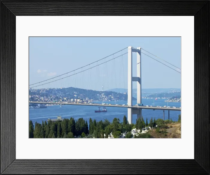 Framed Print : Bosphorus Bridge in Istanbul, connecting Europe (left) and Asia (right) Framed Print : Bosphorus Bridge in Istanbul, connecting Europe (left) and Asia (right)