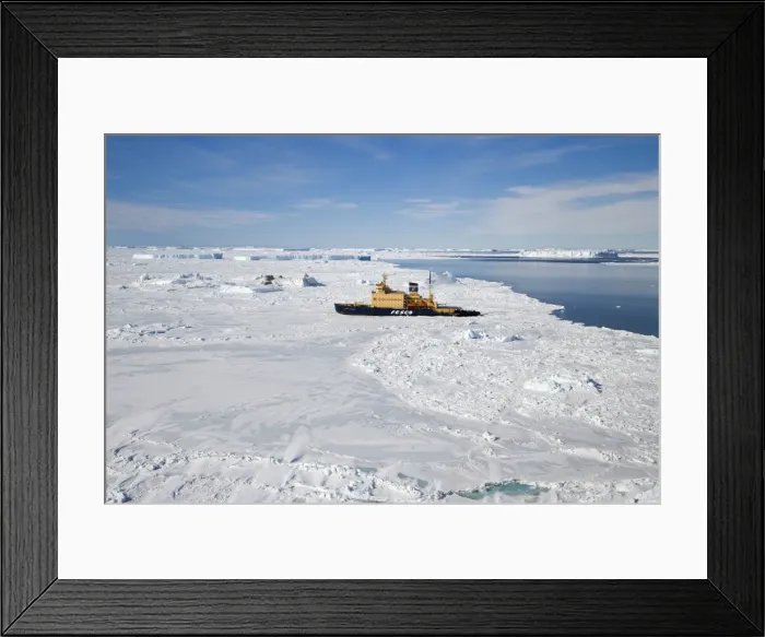 Framed Print : Cruise ship, Ice Breaker parked in ice in the Weddel sea, Antarctic October Framed Print : Cruise ship, Ice Breaker parked in ice in the Weddel sea, Antarctic October