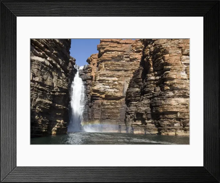 Framed Print : King George Falls These falls are accessible only by boat. Sandstone rock walls. Kimberley coast, Western Australia. A popular tourist destination for sailors across the top end of Australia Framed Print : King George Falls These falls are accessible only by boat. Sandstone rock walls. Kimberley coast, Western Australia. A popular tourist destination for sailors across the top end of Australia