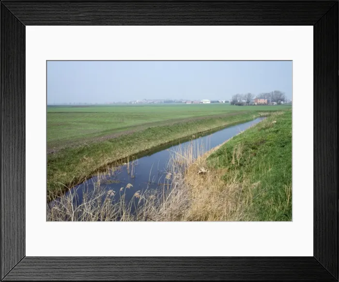 Framed Print : Fens - drain, farmland Norfolk, UK Framed Print : Fens - drain, farmland Norfolk, UK