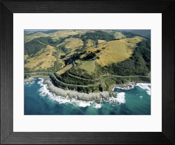 Framed Print : Aerial - Great Ocean Road & Sunnyside Road Otway Ranges near Apollo Bay, Victoria, Australia JLR06487 Framed Print : Aerial - Great Ocean Road & Sunnyside Road Otway Ranges near Apollo Bay, Victoria, Australia JLR06487