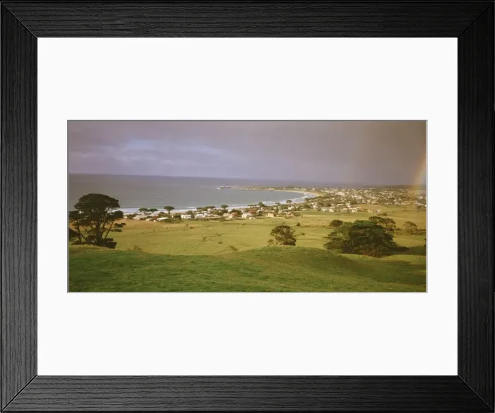 Framed Print : Apollo Bay - on the Great Ocean Road - with rainbow - southeastern Victoria, Australia JLR07661 Framed Print : Apollo Bay - on the Great Ocean Road - with rainbow - southeastern Victoria, Australia JLR07661