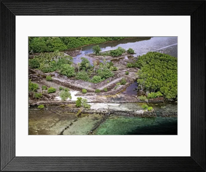 Framed Print : Aerial - Nan Douwas - walls 8 metres high of basalt columns Nan Madol fortress (c. 1200 AD) Pohnpei - Micronesia JLR04335 Framed Print : Aerial - Nan Douwas - walls 8 metres high of basalt columns Nan Madol fortress (c. 1200 AD) Pohnpei - Micronesia JLR04335