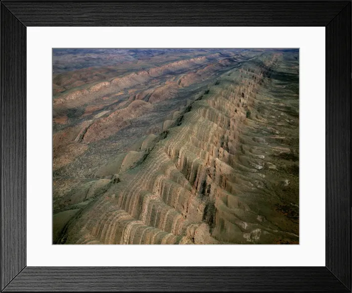 Framed Print : Aerial - Folded mountains near Glen Helen & Finke Gorge West MacDonnell National Park, Northern Territory, Australia JPF44736 Framed Print : Aerial - Folded mountains near Glen Helen & Finke Gorge West MacDonnell National Park, Northern Territory, Australia JPF44736