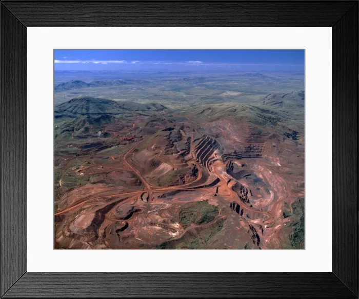 Framed Print : Aerial - Tom Price iron ore-open cut mine Hamersley Range, Pilbara Region, Western Australia JPF45003 Framed Print : Aerial - Tom Price iron ore-open cut mine Hamersley Range, Pilbara Region, Western Australia JPF45003