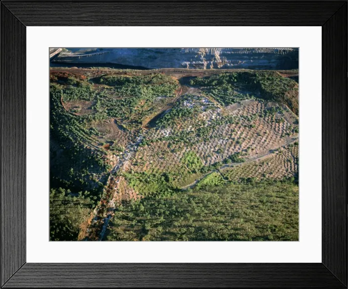 Framed Print : Aerial - Resurfacing and replanting former open-cut iron mine aerial, Koolan Island, Western Australia JPF45635 Framed Print : Aerial - Resurfacing and replanting former open-cut iron mine aerial, Koolan Island, Western Australia JPF45635