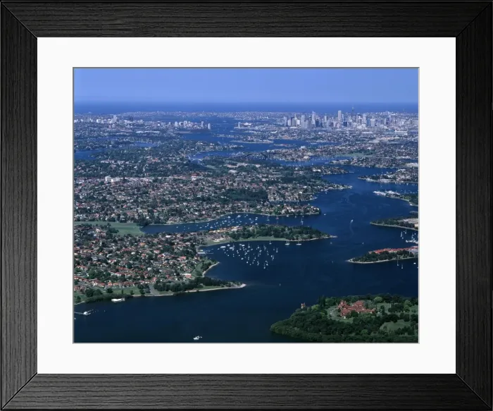 Framed Print : Aerial - Suburbs along the Parramatta River Sydney, New South Wales, Australia JPF47114 Framed Print : Aerial - Suburbs along the Parramatta River Sydney, New South Wales, Australia JPF47114